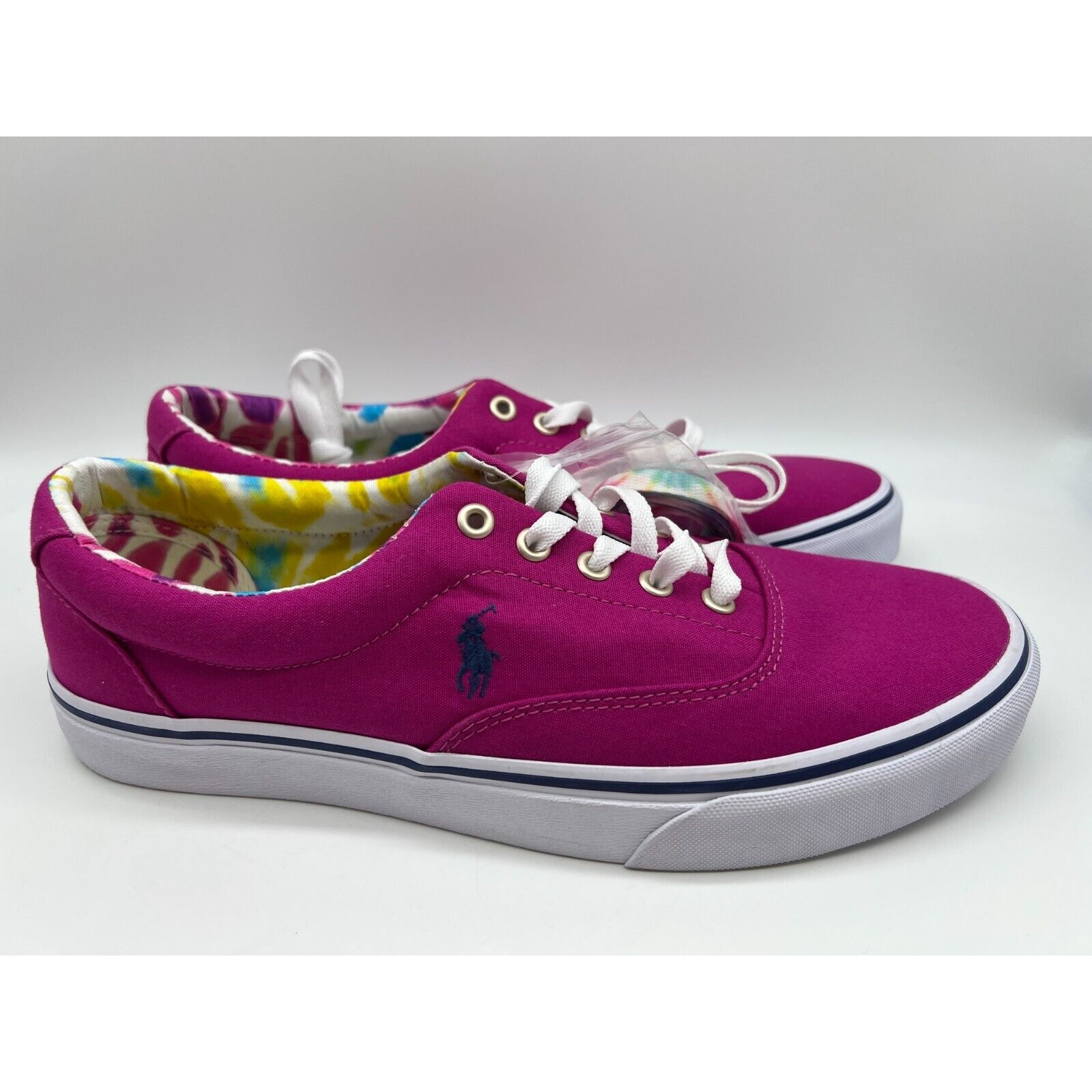 Polo Ralph Lauren Men’s Keaton-Pony Lace Up Canvas Sneaker Vivid Pink 10.5 NEW