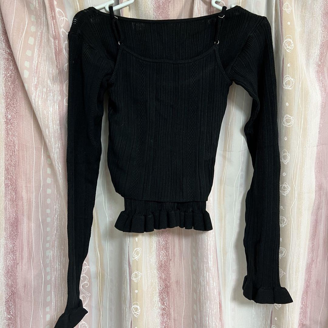 ANDMARY】Crochet frill knit tops