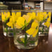 Vintage Glass Yellow Flower Cups Cera