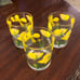 Vintage Glass Yellow Flower Cups Cera
