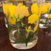Vintage Glass Yellow Flower Cups Cera