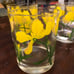 Vintage Glass Yellow Flower Cups Cera