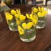 Vintage Glass Yellow Flower Cups Cera