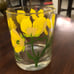 Vintage Glass Yellow Flower Cups Cera