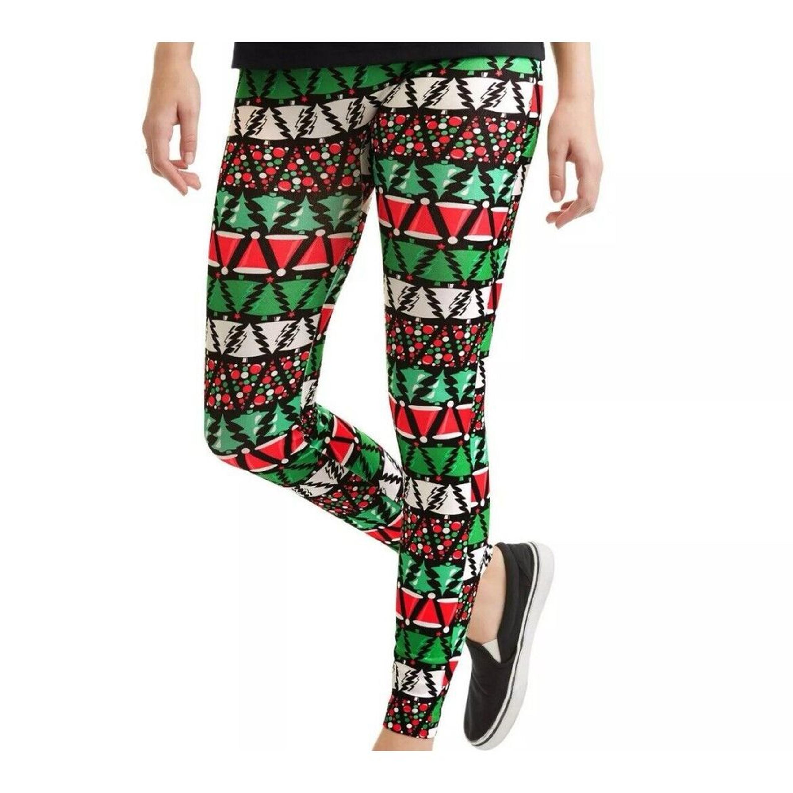 No Boundaries Ladies Womens Christmas Tree Leggings Seamless Size Large 11/13