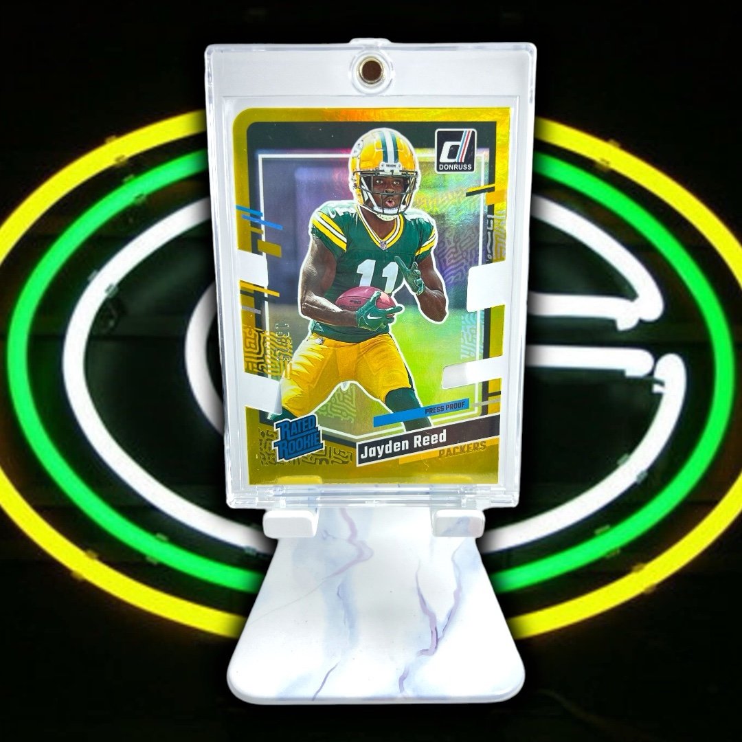 Jayden Reed Donruss Gold Press Proof Diecut /25 Rookie Green Bay Packers