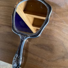 silver plated hand mirror