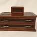 Vintage Mid Century Dresser Top Valet Wood Box With Two Drawers