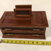 Vintage Mid Century Dresser Top Valet Wood Box With Two Drawers