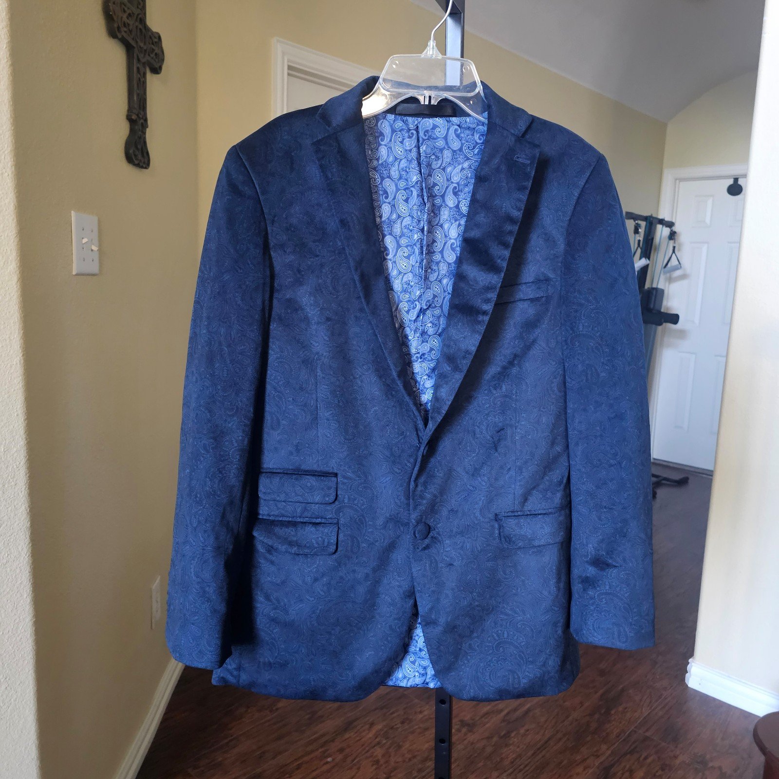 Isaac Mizrahi Boy's Size 20 Print Suede Blazer