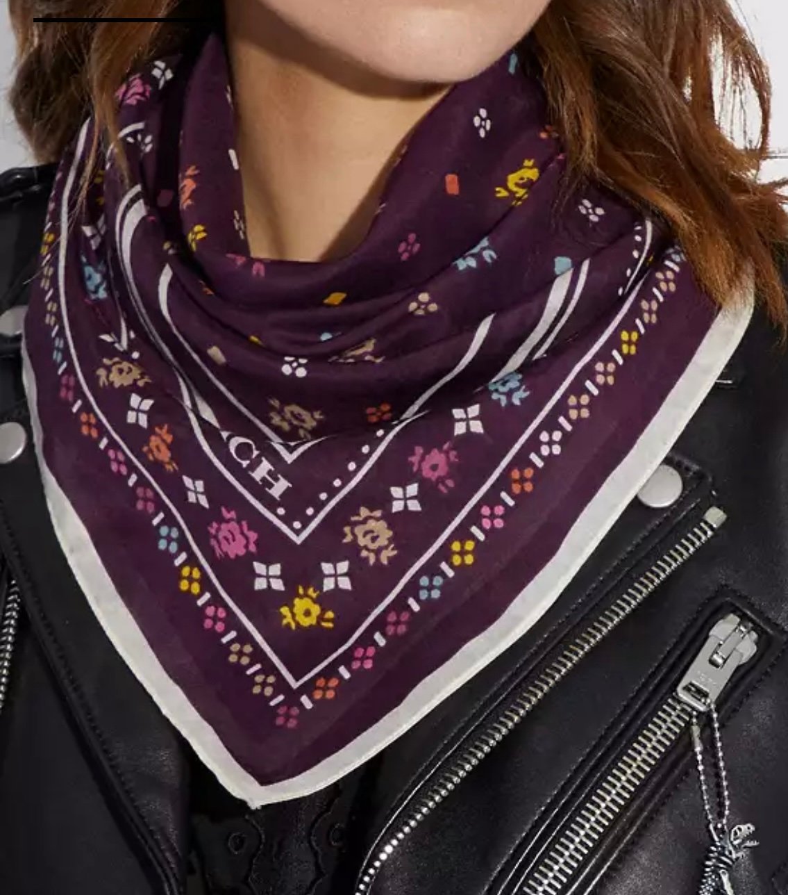 Coach Floral Bandana Cotton Silk Square new with tag