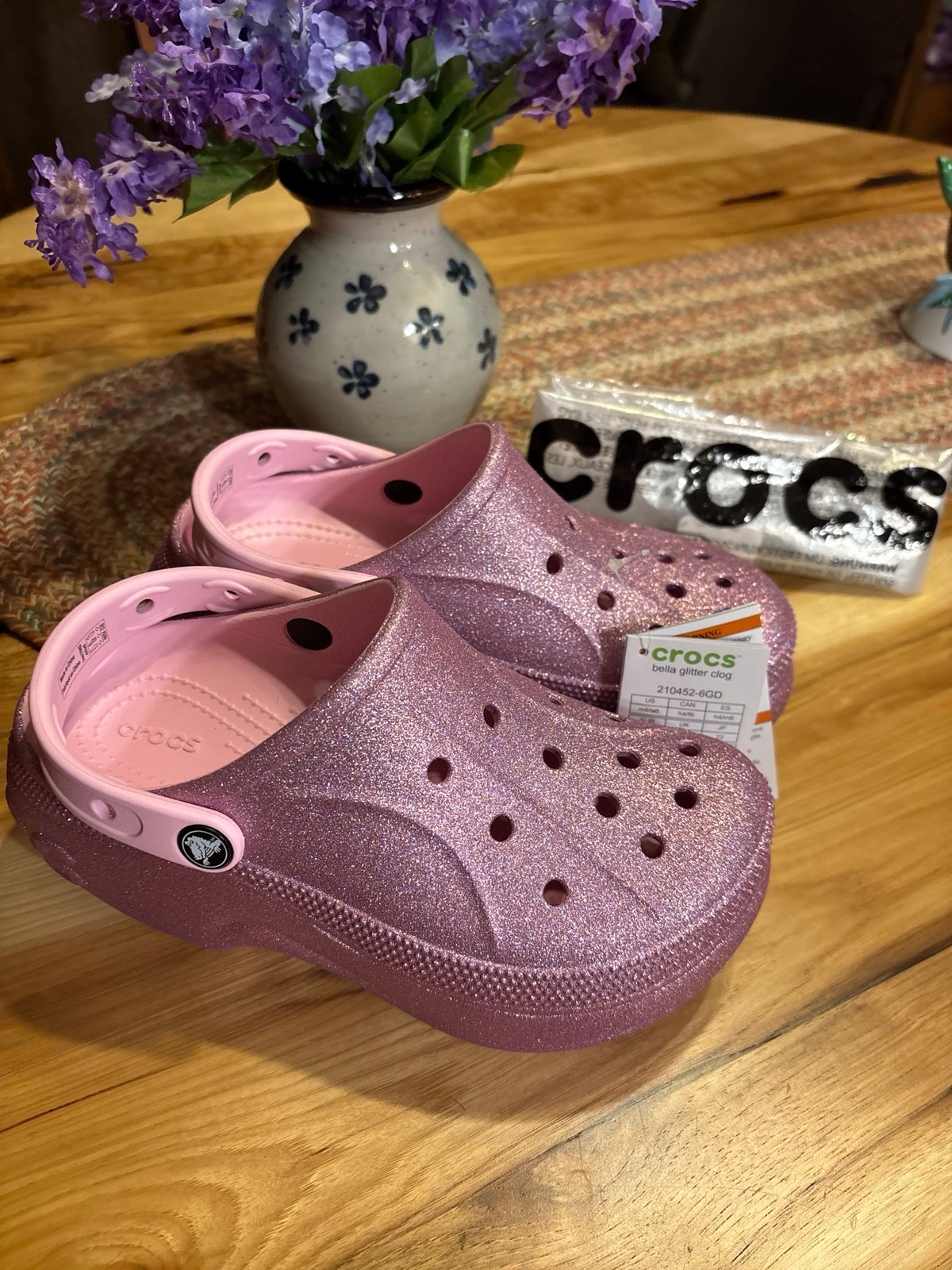 Womens Bella Platform Glitter Clog Croc
