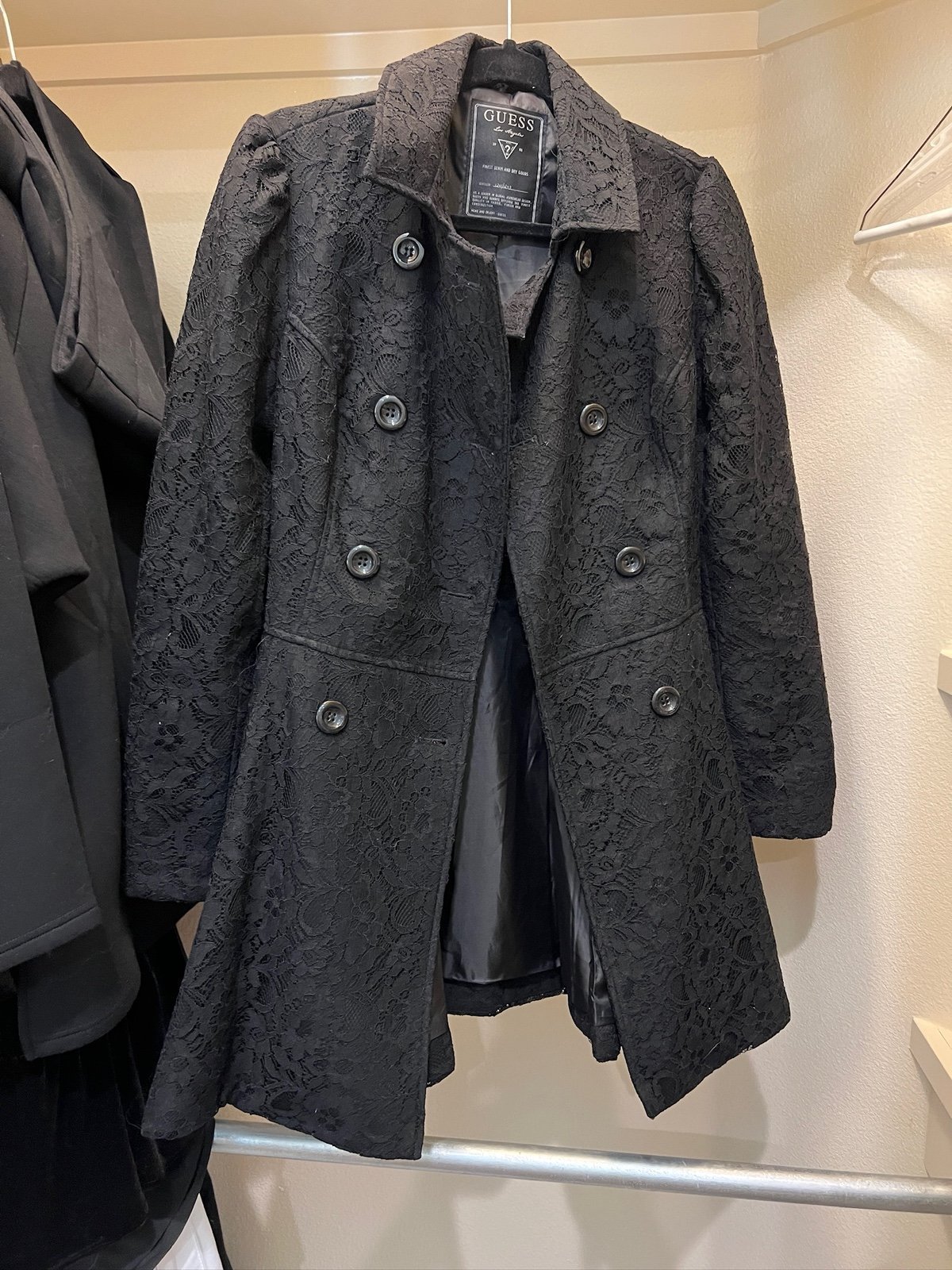 Guess Black lace trench coat