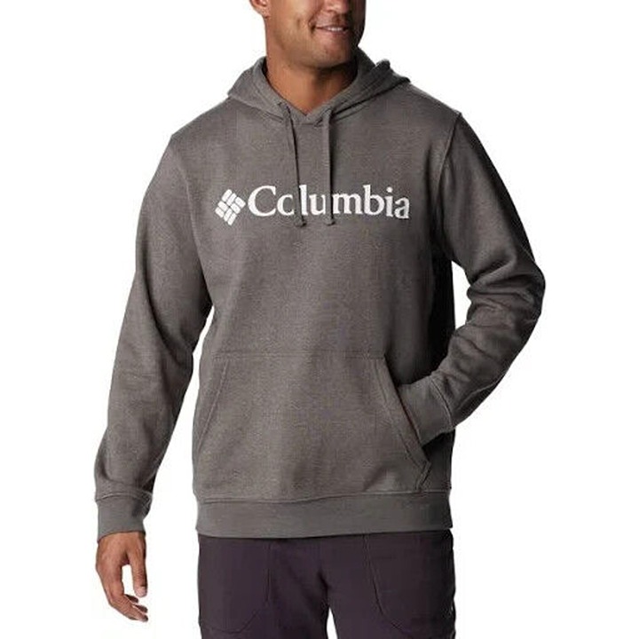 Columbia Men's Trek Hoodie - Charcoal Heather, White kangaroo pocket size XL