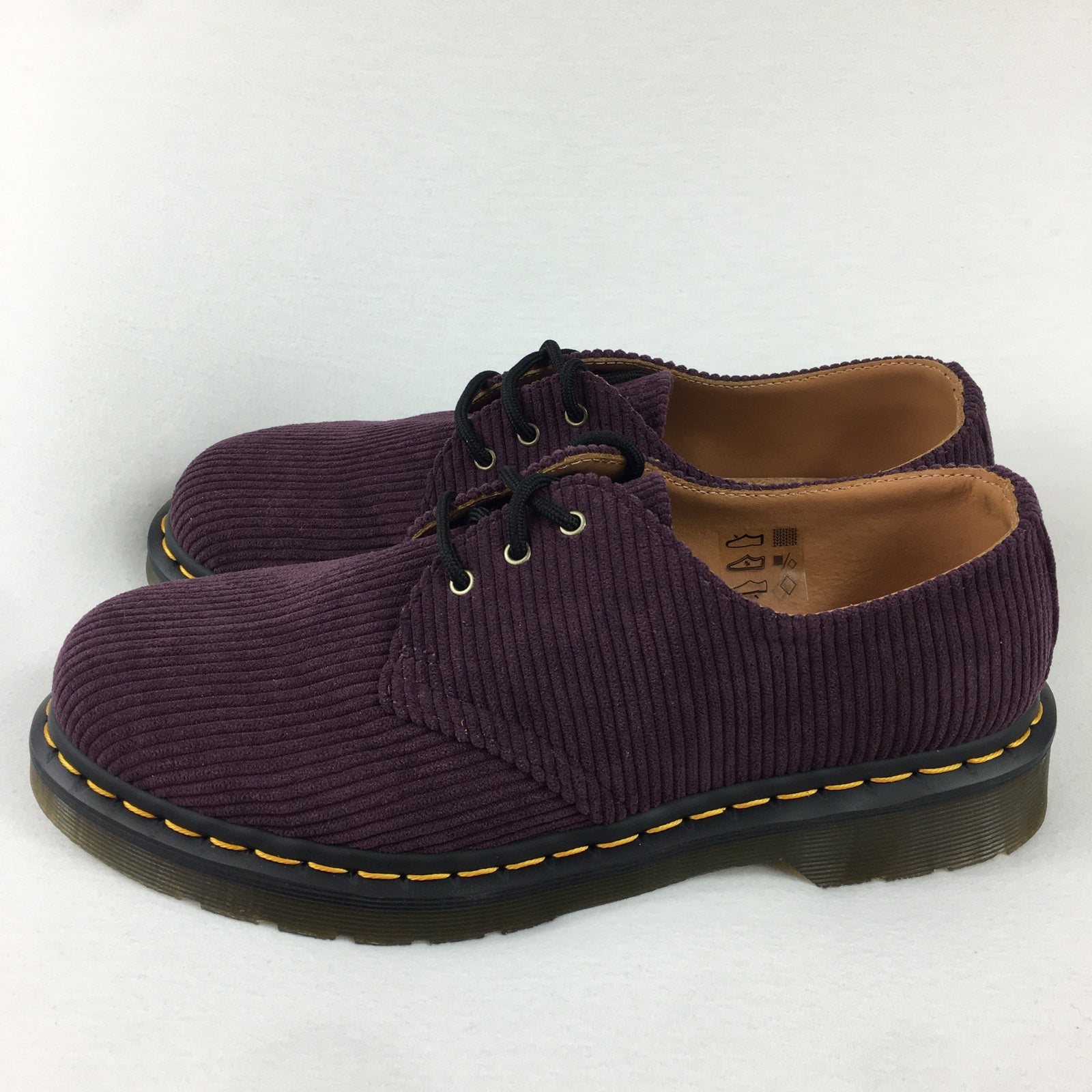 Dr. Doc Martens 1461 Duchess Corduroy Oxfords Oxblood LA004 Men's Size 8 new