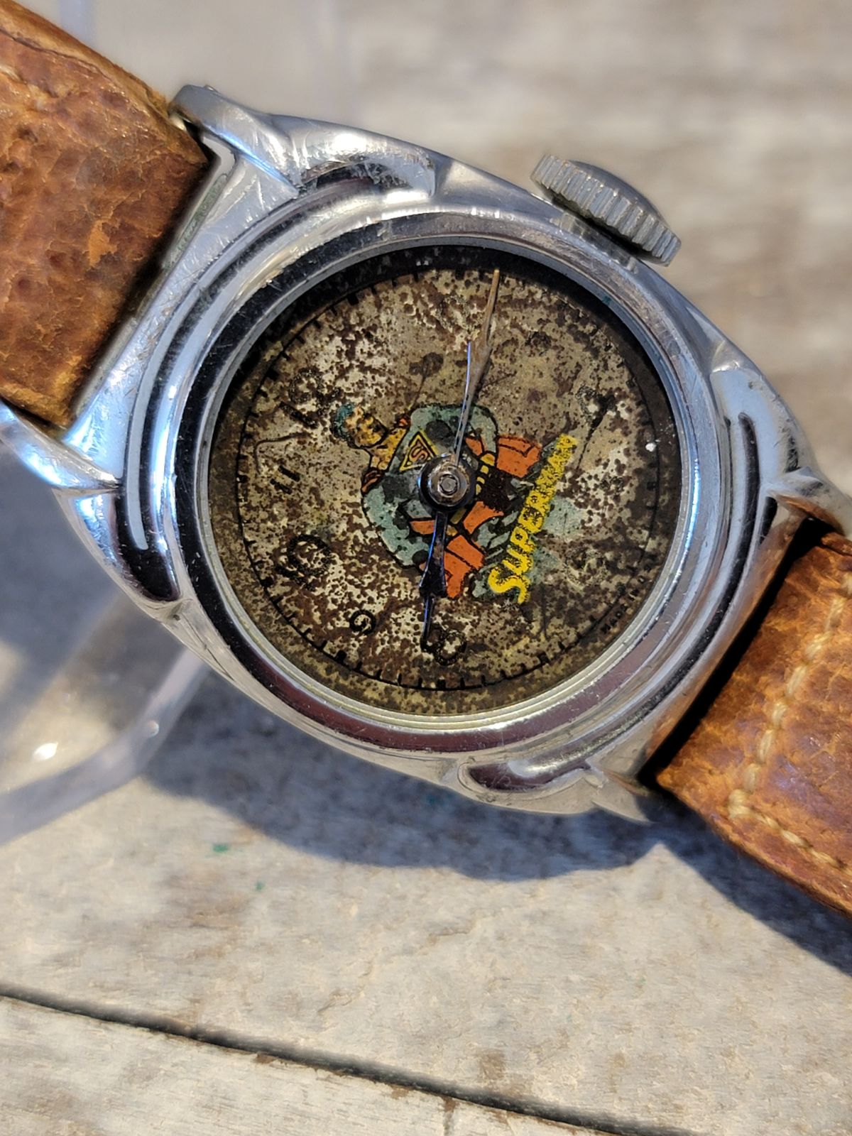 Rare & Vintage 1948 New Haven Superman Wristwatch Non Working