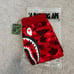 Bape Red Camo Shark Sweat Shorts