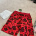 Bape Red Camo Shark Sweat Shorts