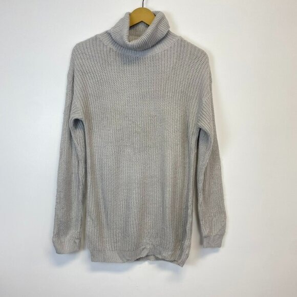 Nasty Gal Gray Knit Turtleneck Sweater