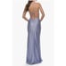 NWOT La Femme Womens Jersey Gown 28296 Strappy Back Light Periwinkle Size 4