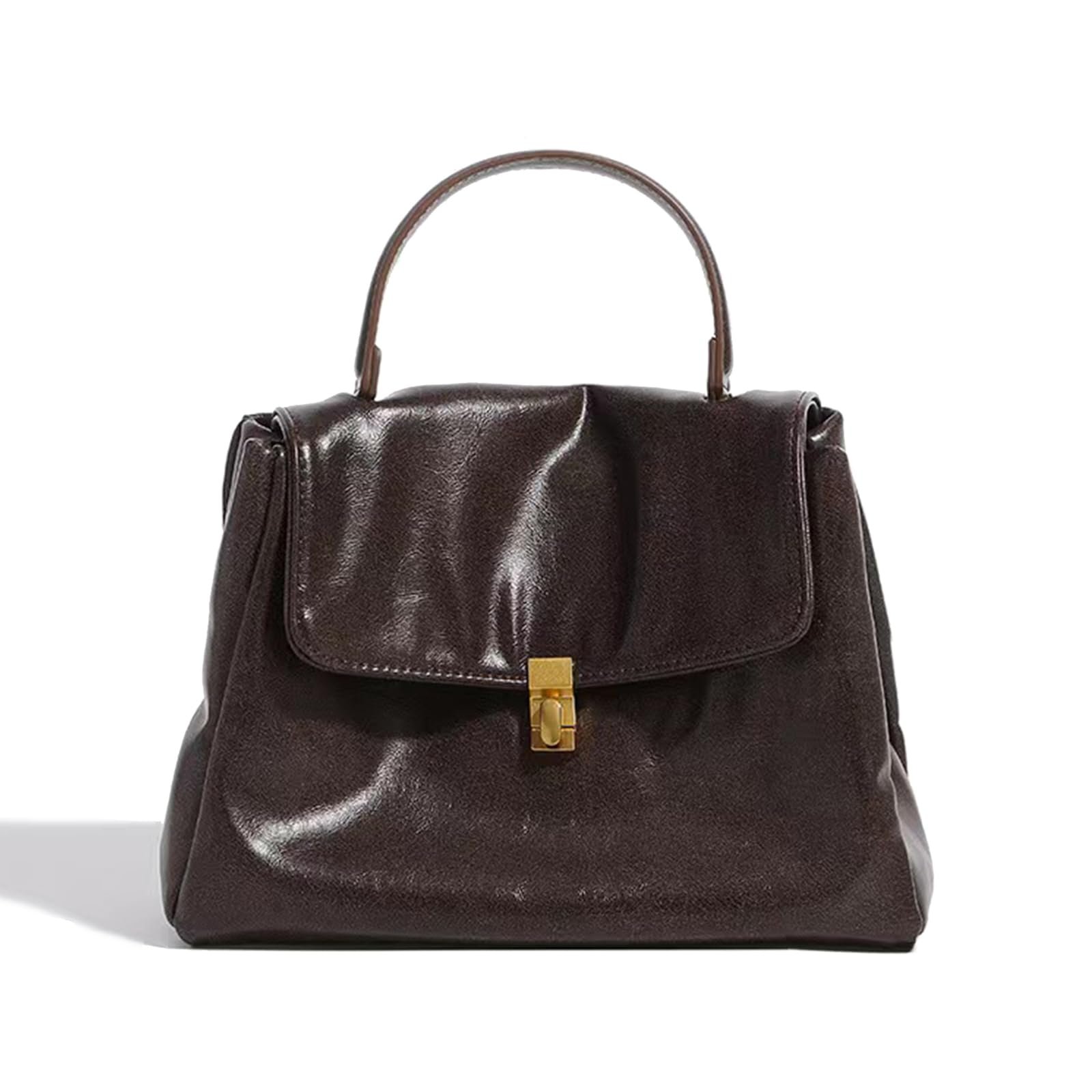 Elegant Bag Satchel Top Handle Strap Satchel Two Tone Bag Bag W/Coin Bag Leopa