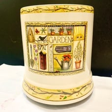 Floral Garden Full Size Glass Jar Candle Warmer Home Tabletop Decor