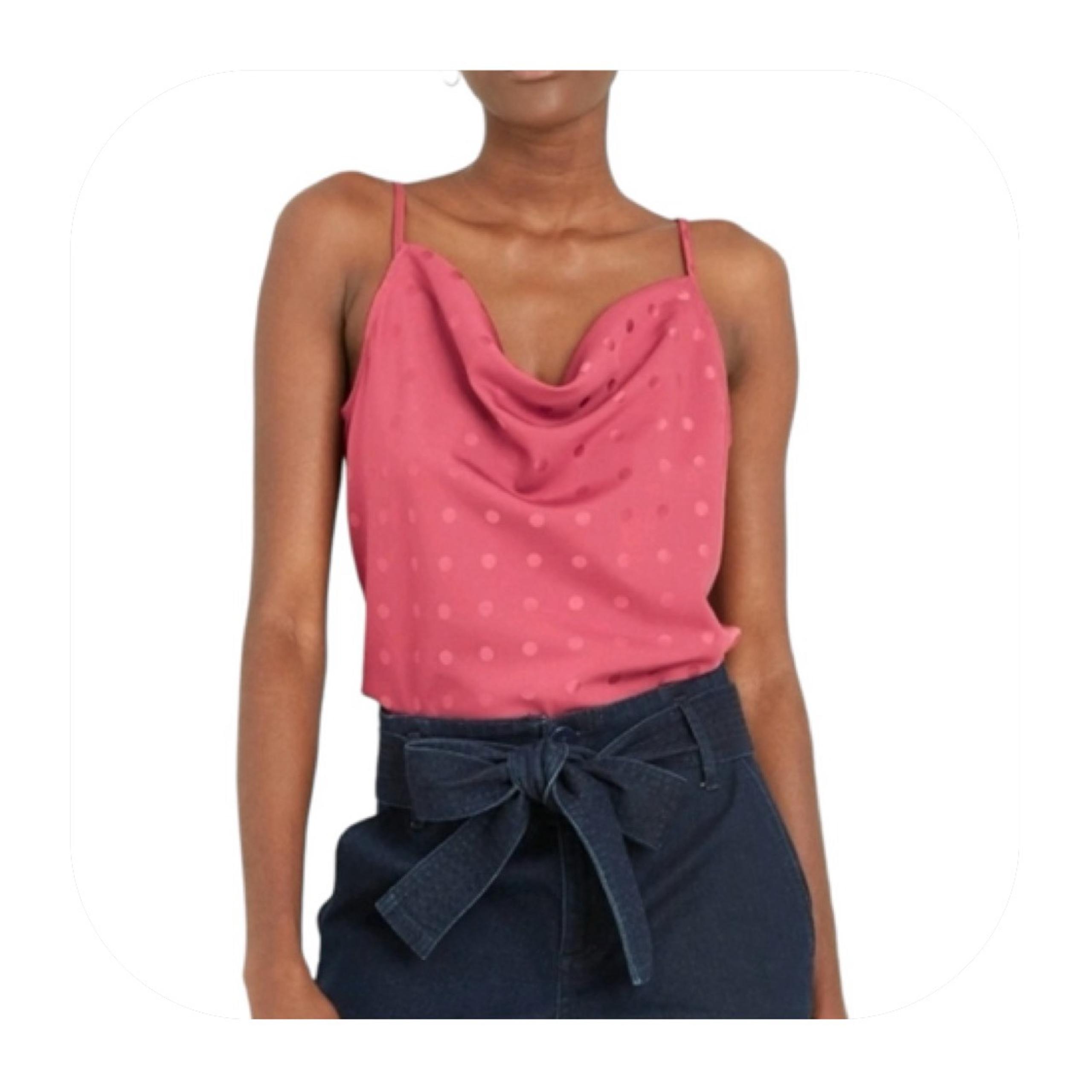 A New Day L dusty pink satin polka dot cami