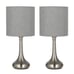 2 Modern Table Lamps Gray Bedside Lights