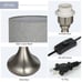 2 Modern Table Lamps Gray Bedside Lights