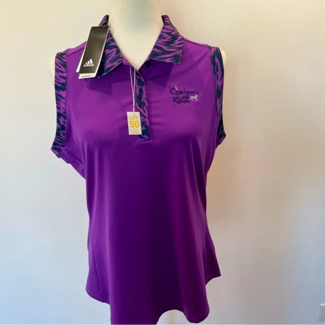 Adidas Ultimate 365 Golf Polo 50+ UPF Coachmans Golf Resort Size L NWT