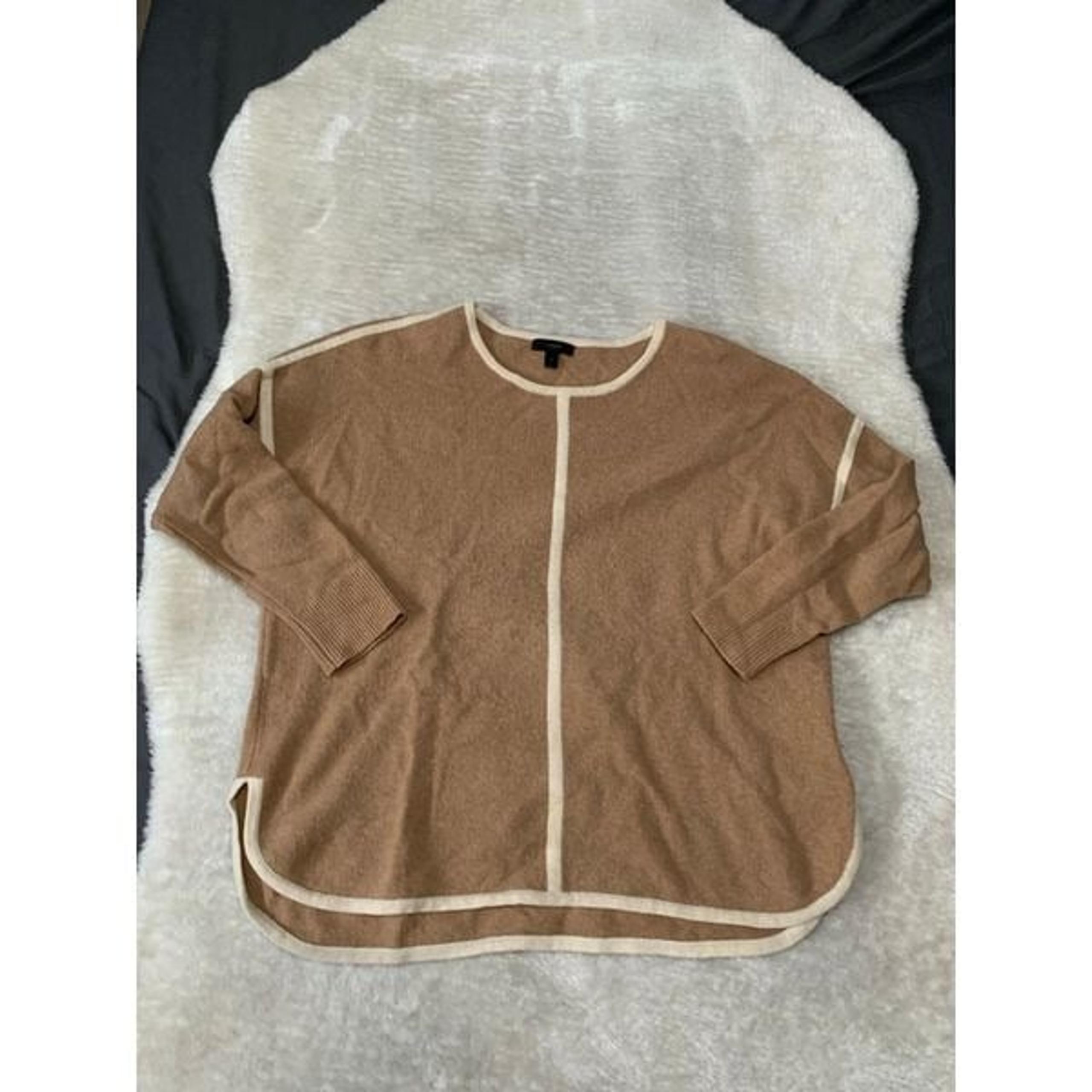 Womens Brown Tunic 100% Wool Long Sleeve Sweater Size Medium - J.Crew