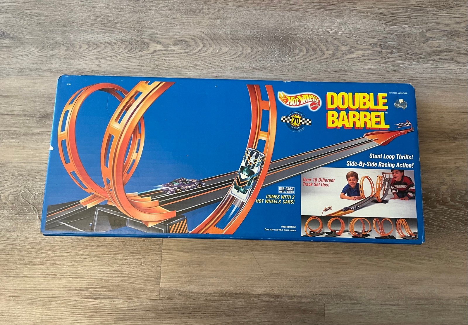 Vintage 1988 Mattel Hot Wheels Double Barrel Stunt Set In Box