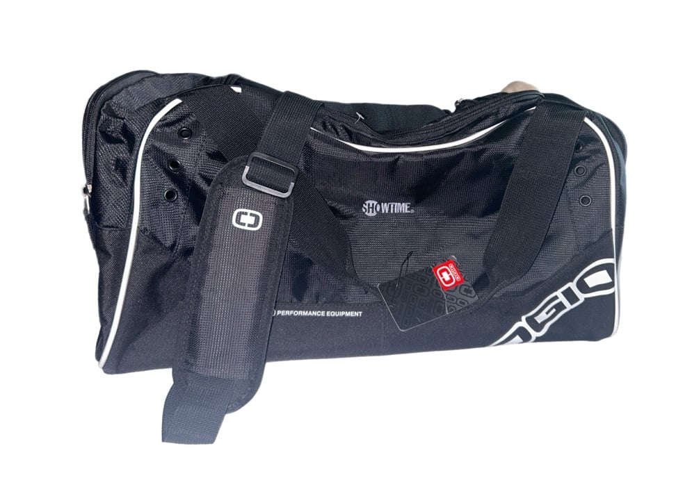 OGIO Contender Performance Travel Gym Duffel Bag 54L Black Showtime Embroidery