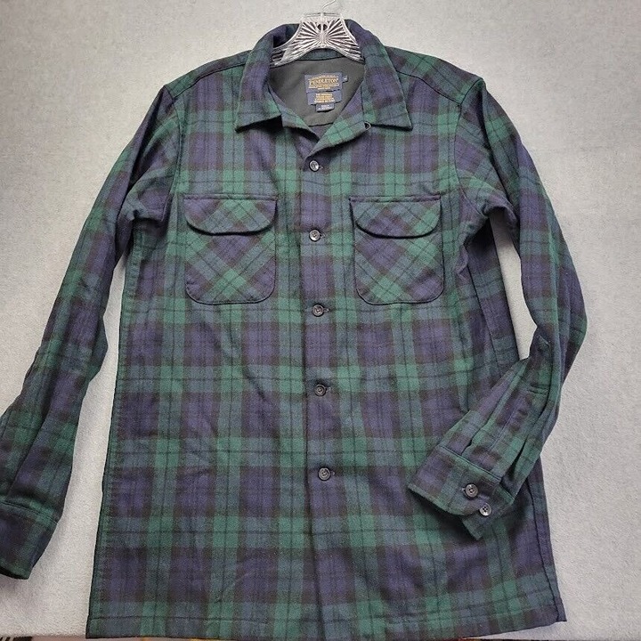 Pendleton The Original Board Shirt Black Watch Tartan Wool Mens M Multicolor