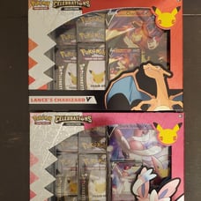 Pokemon 25th AnniversarCelebrations Collection Lance's Charizard + Dark Sylveon