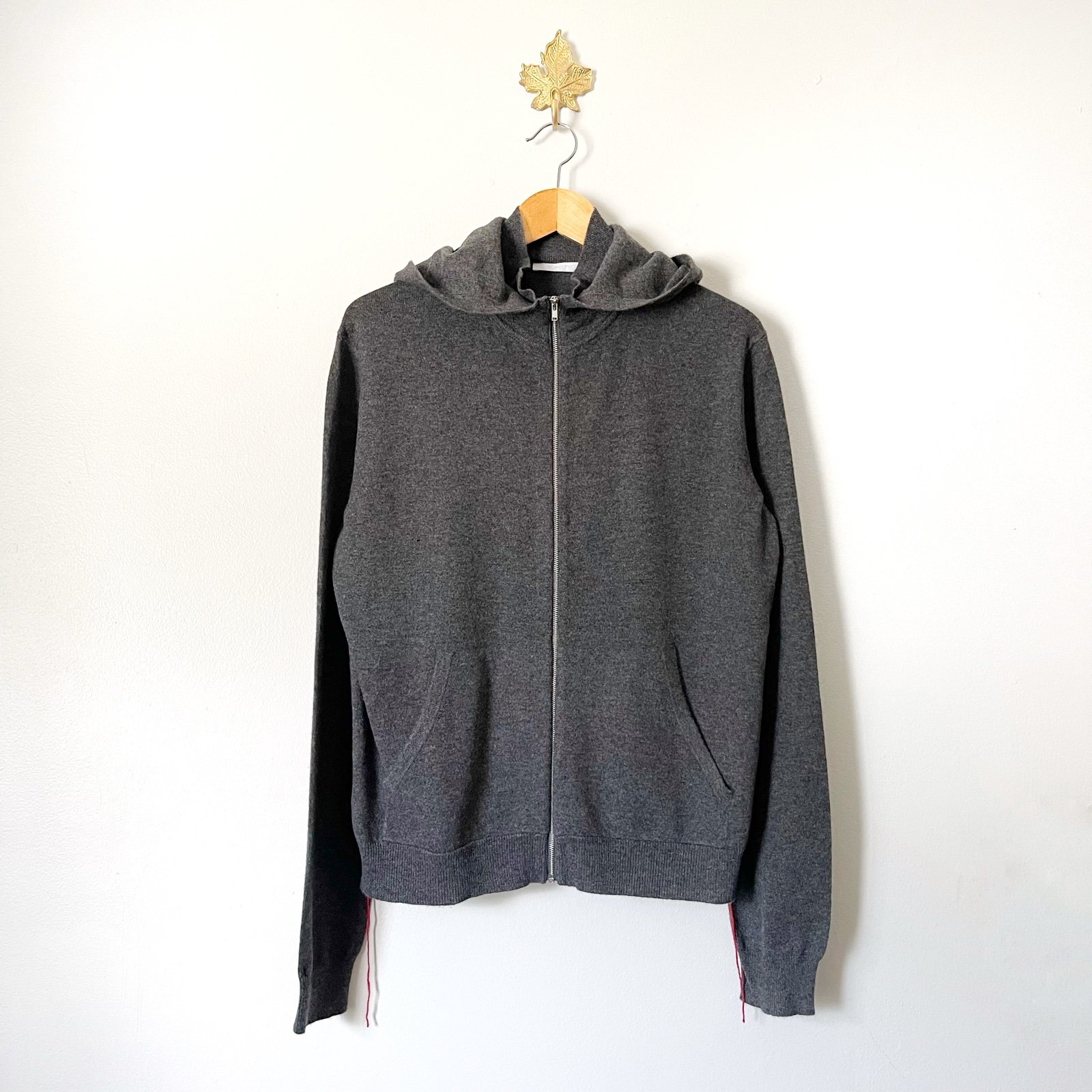 Helmut Lang Grey Full Zip Cashmere hoodie Medium preowned