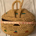 Basket with lid and handles handwoven 12 x14 x8