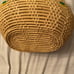 Basket with lid and handles handwoven 12 x14 x8