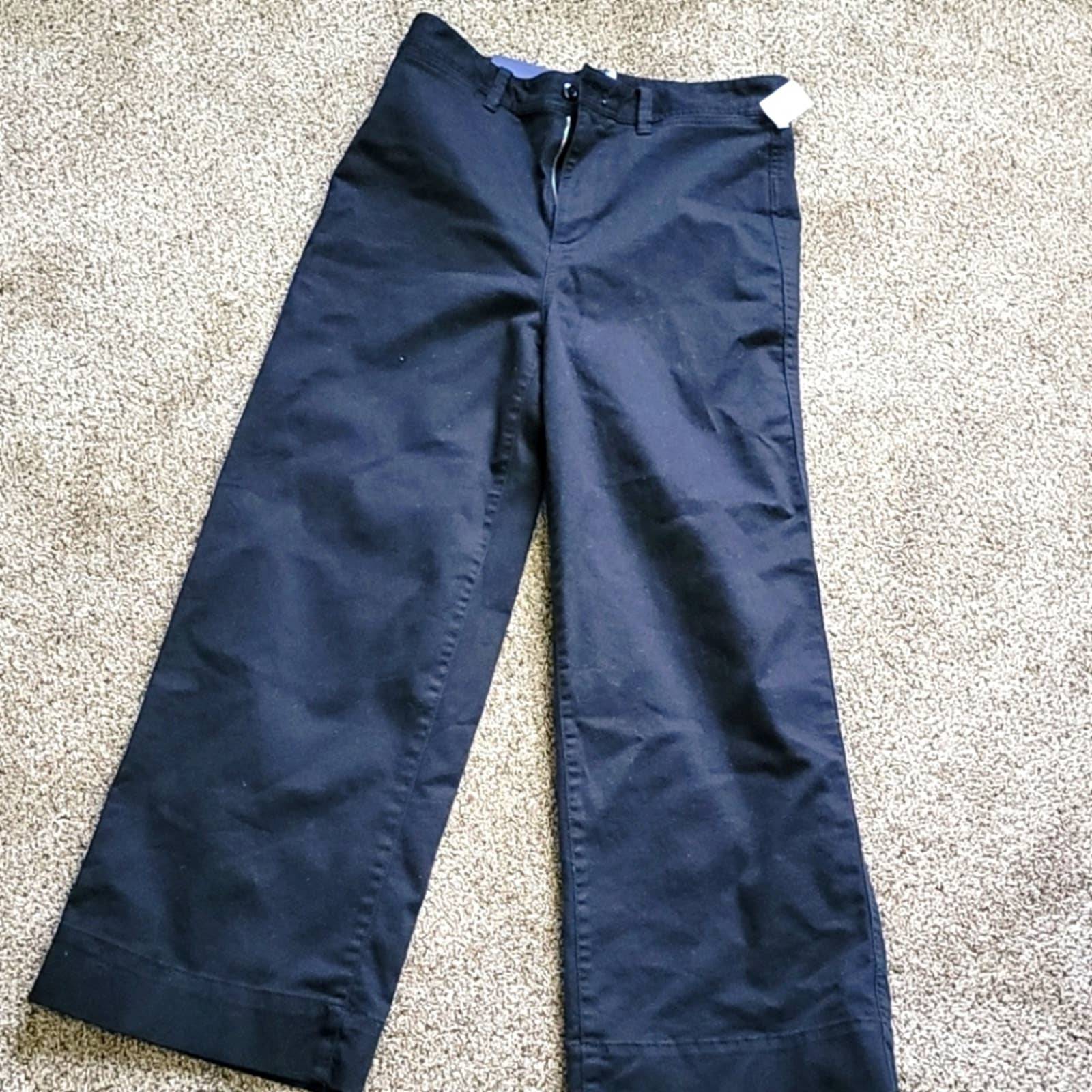 Gap high rise wide leg true black chino jeans 8