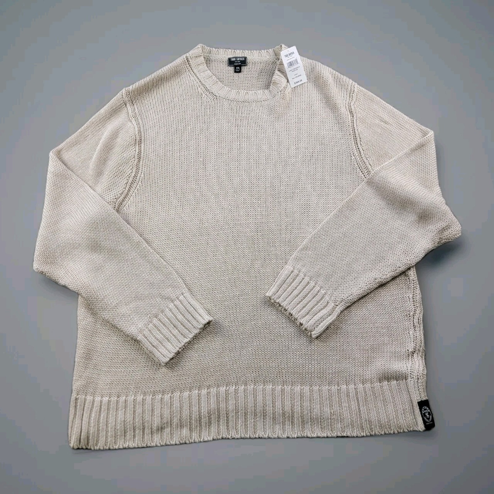 Todd Snyder Italian 100% Linen Knit Crewneck Sweater XXL Ivory NWT *Read*