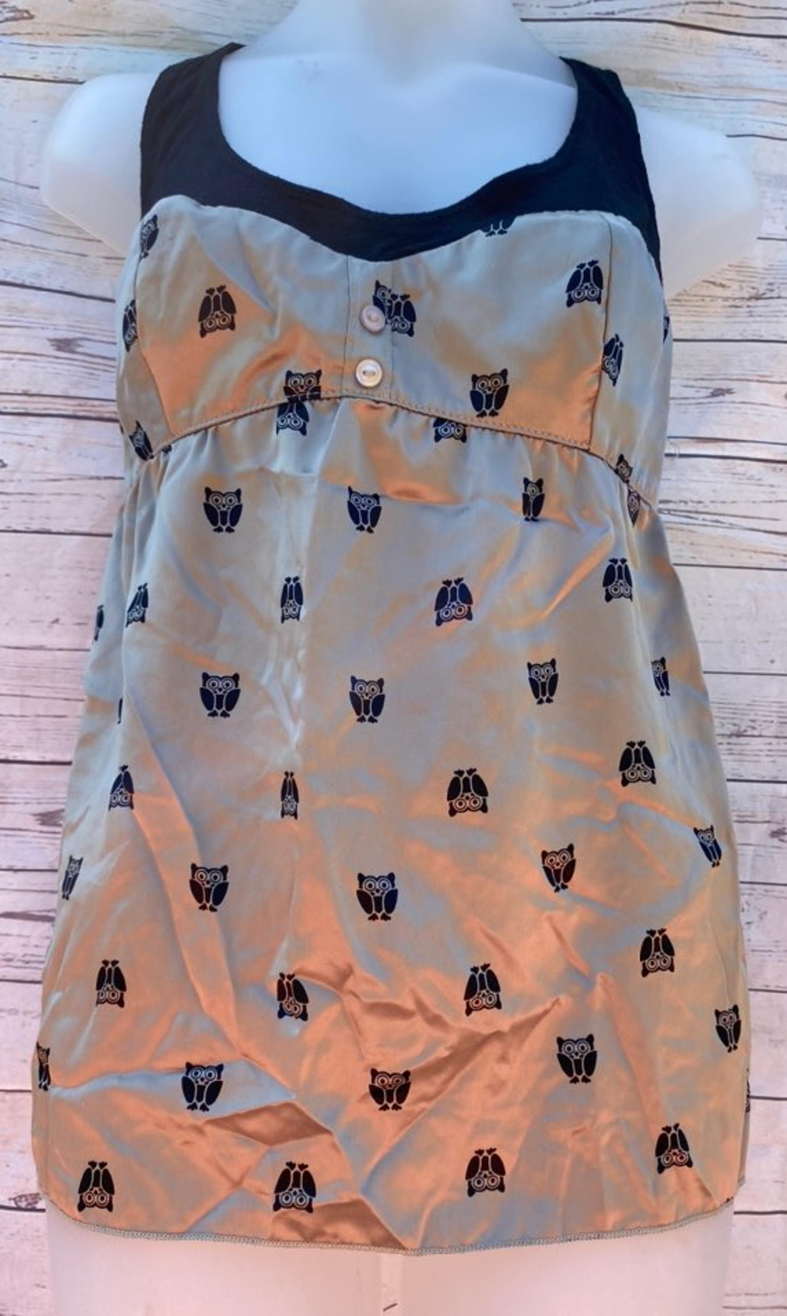 Kirra Tank Top  Bronze Gold Black Owl