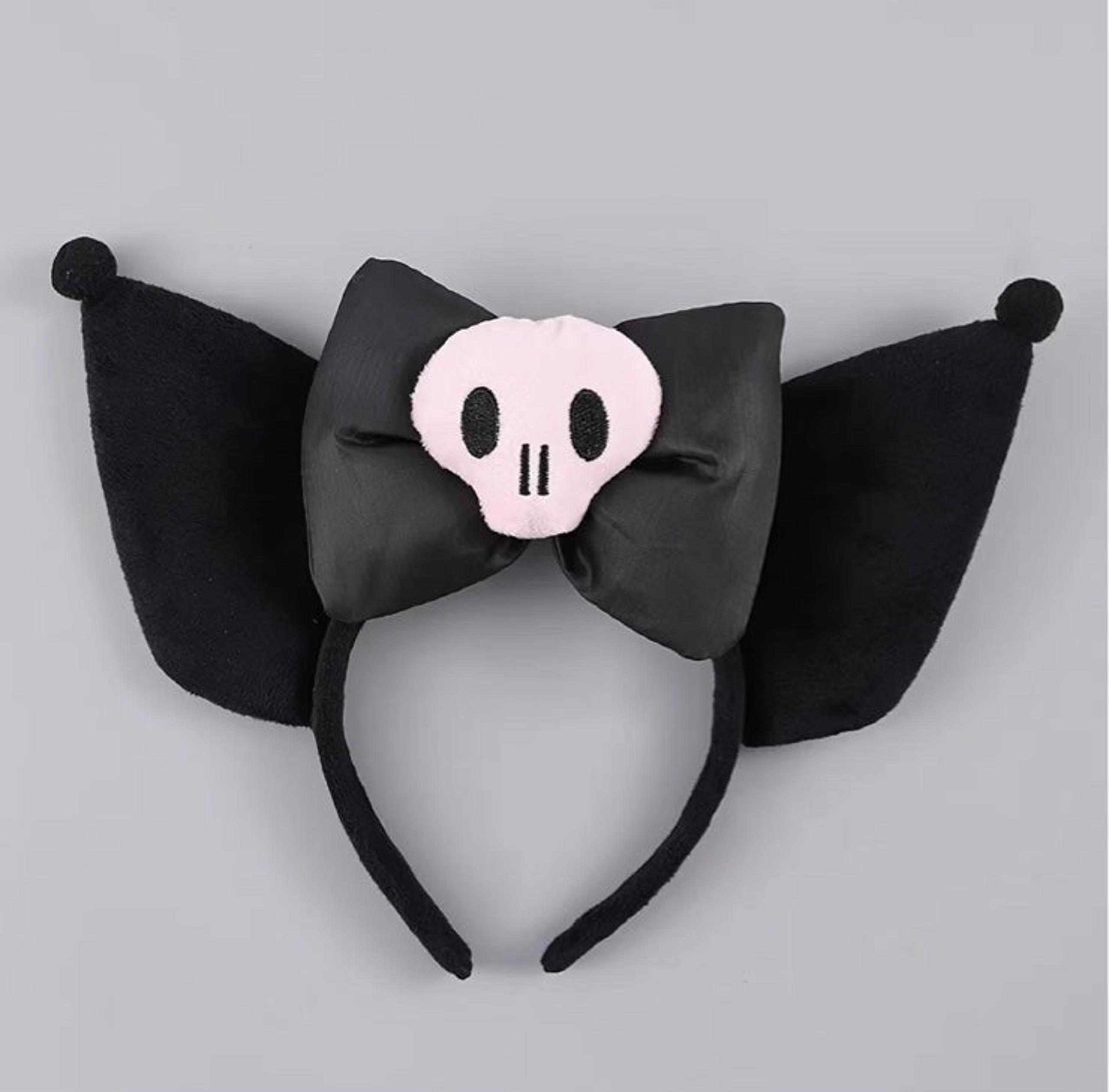 Kuromi ears Headband head band piece Black Pink Skull Jester Sanrio Hello Kitty