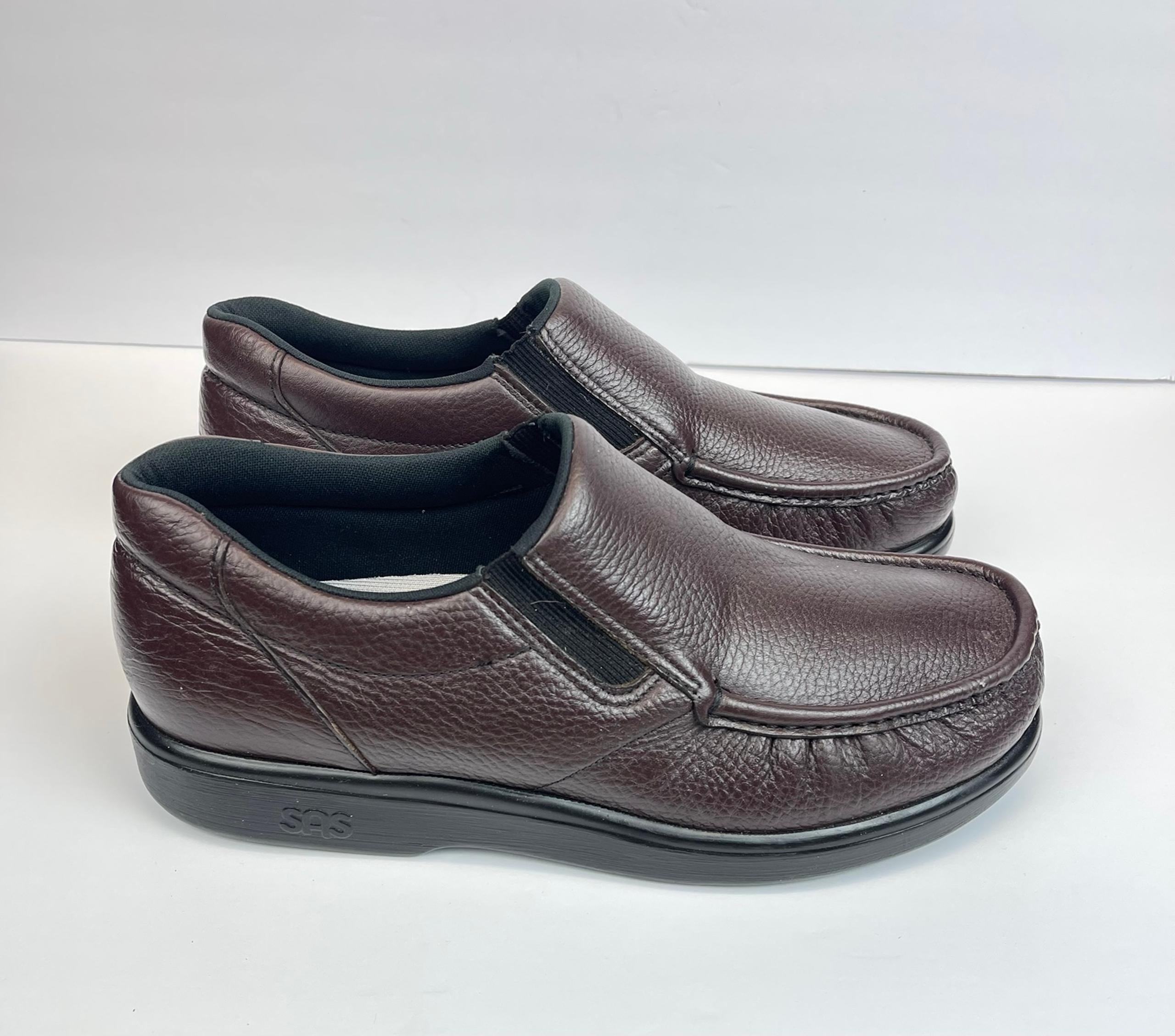 SAS Men's Side Gore Cordovan Brown Slip On Loafer Shoes Size 12M