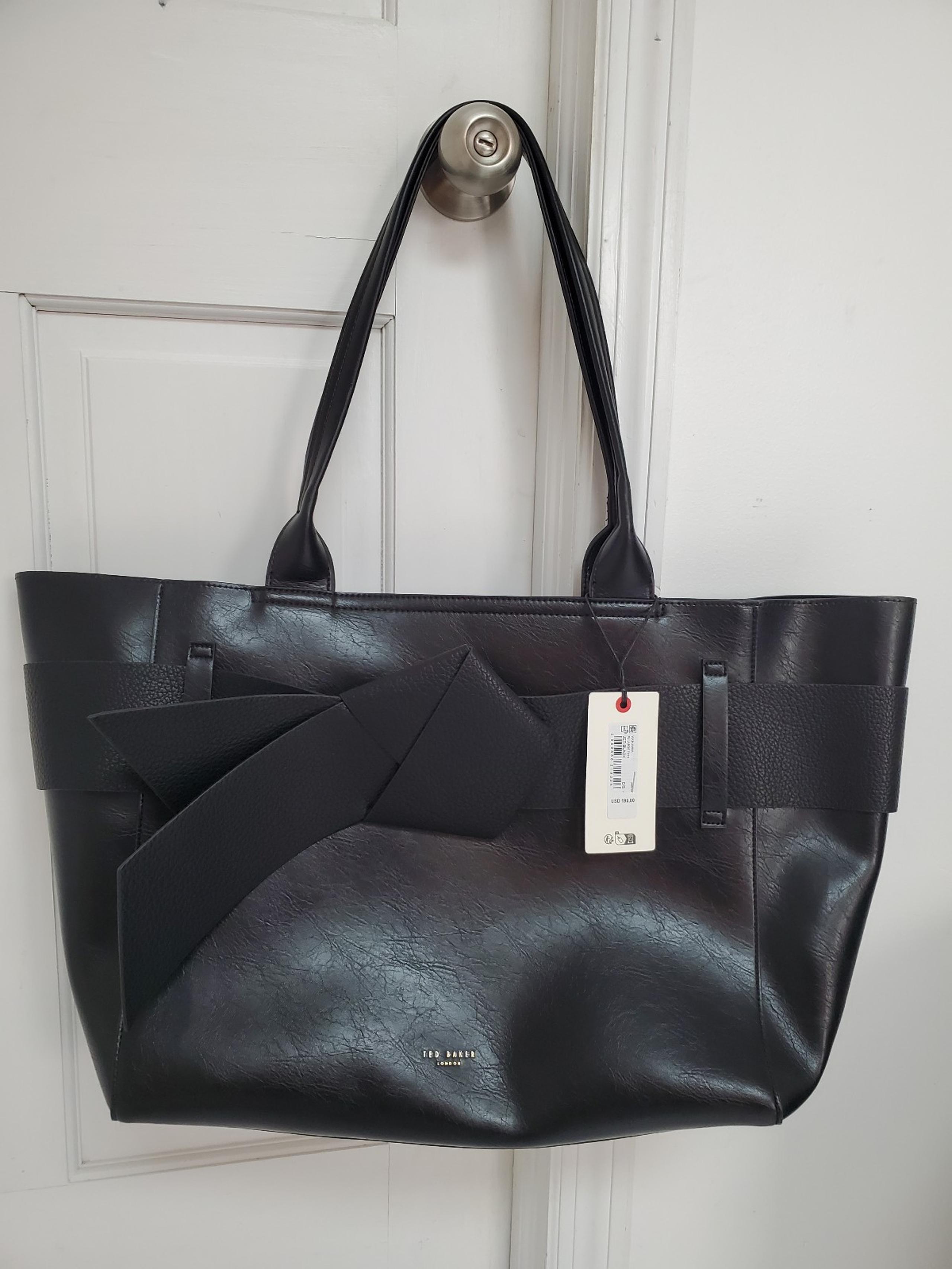 Ted Baker Pu Large Tote Bag in Jet-Black