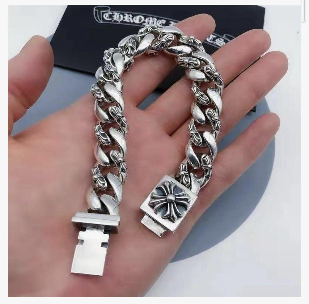 Chrome Hearts Silver Chain Bracelet 18cm