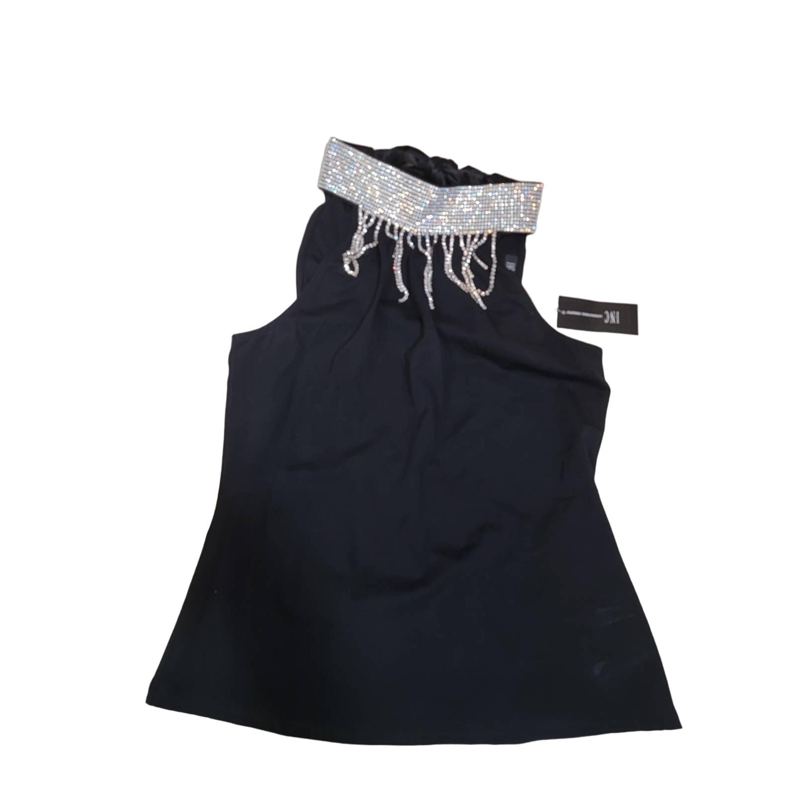 Inc International Concepts NWT Rhinestone Trim Halter Neck Top Sleeveless Small