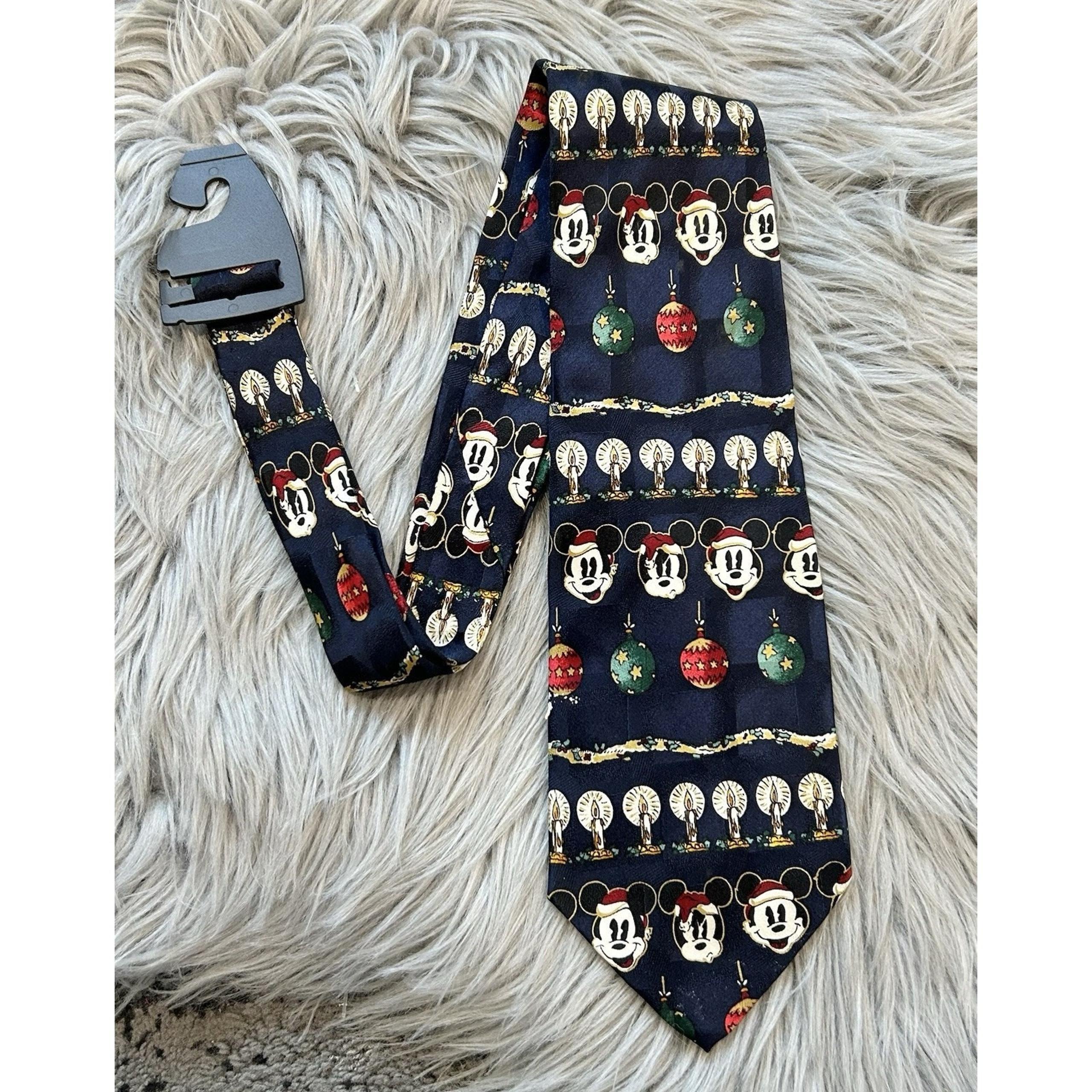 VTG Mickey Unlimited Holiday Men's Holiday Silk Necktie Christmas Designed Tie