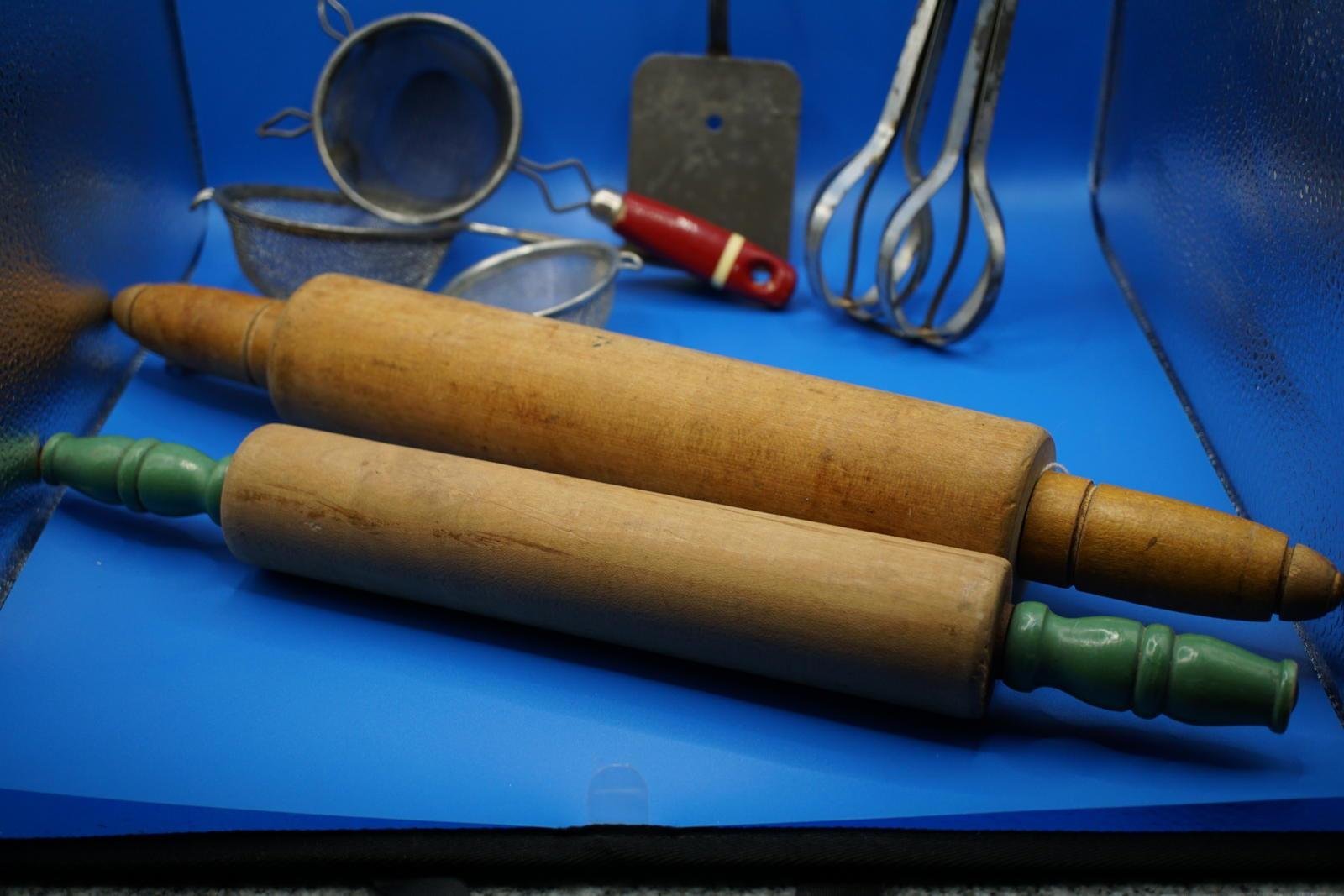 Vintage Rolling Pins and Kitchen Tools Set