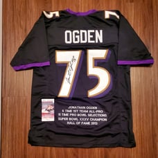 Jonathan Ogden signed autographed Ravens stat Jersey JSA authenticated size XL