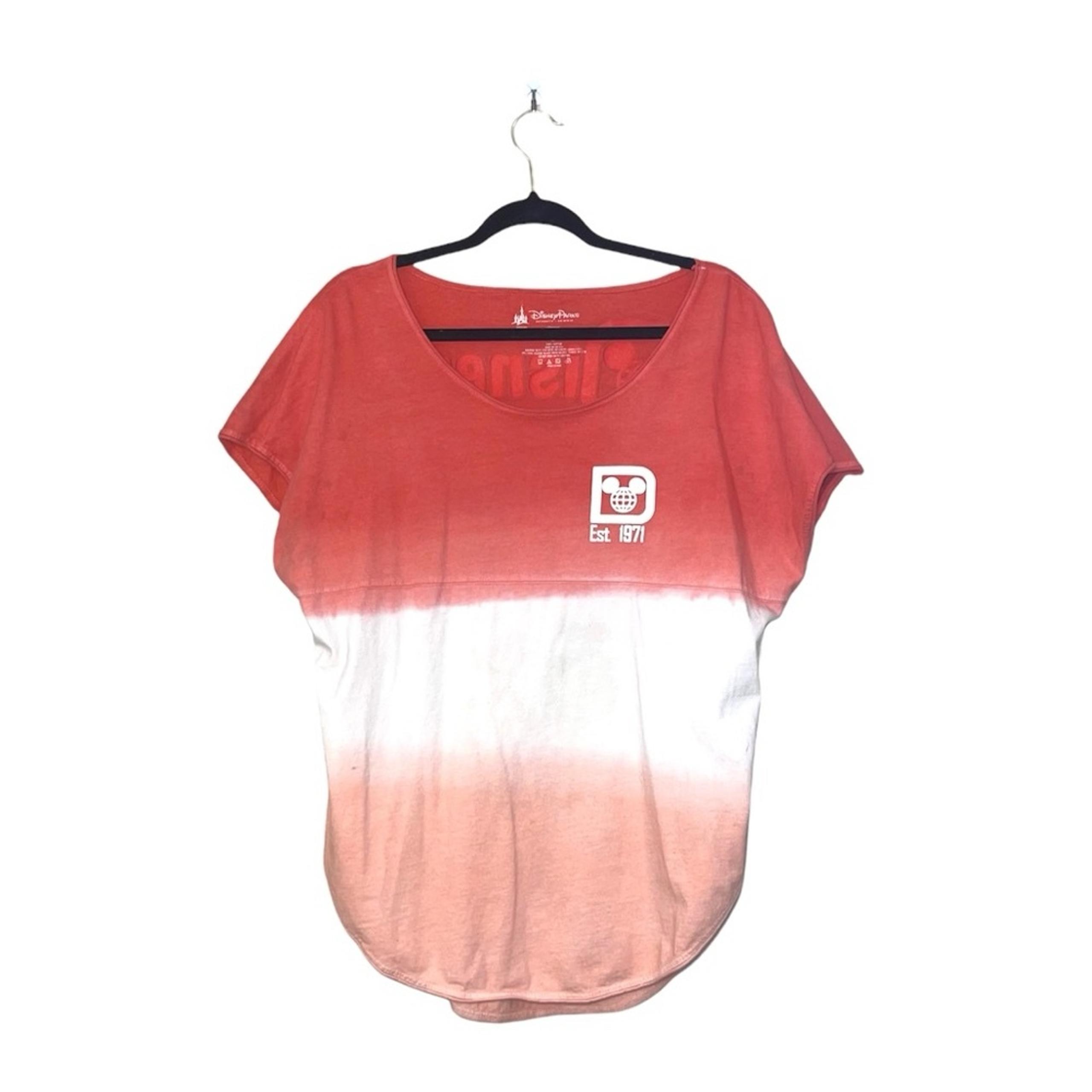 Disney Peach & White Ombre Short Sleeve Spirit Jersey Sweatshirt Small Women’s